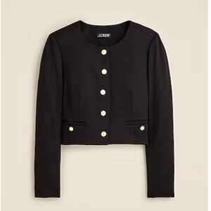 J.Crew Cropped Lady Jacket in Stretch Twill (Black, Size 22)
